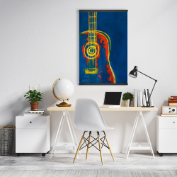 Magnetic 20 x 30 - Modern blue abstract guitar