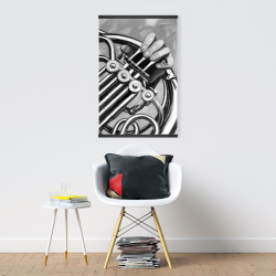 Magnétique 20 x 30 - Musicien avec cor français monochrome