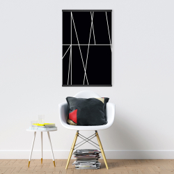 Magnétique 20 x 30 - Rayures blanches sur fond noir