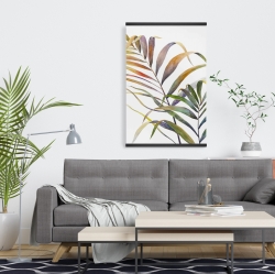 Magnétique 20 x 30 - Feuilles de palmiers tropicaux à l'aquarelle