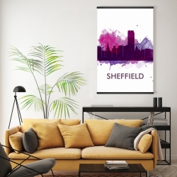 Magnétique 20 x 30 - Silhouette en éclats de couleurs de la ville de sheffield