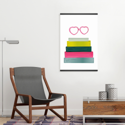 Magnetic 20 x 30 - Heart shape glasses with books