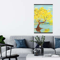 Magnetic 20 x 30 - Spring lanscape with a tree in a lake
