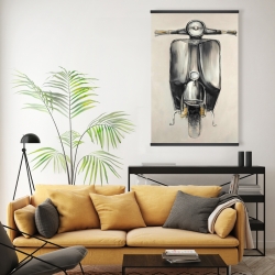 Magnétique 20 x 30 - Petit cyclomoteur noir