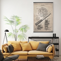 Magnetic 20 x 30 - Beige blueprint of a fishing reel