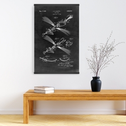 Magnetic 20 x 30 - Black blueprint of a fish lure