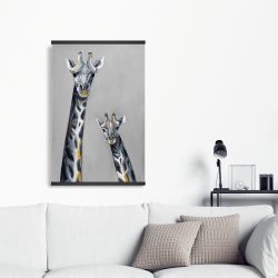 Magnétique 20 x 30 - Girafes bleu acier