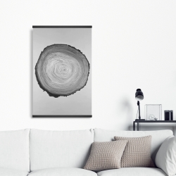 Magnetic 20 x 30 - Grayscale round wood log