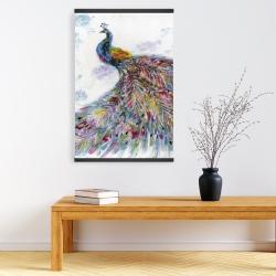 Magnetic 20 x 30 - Majestic peacock with flowers