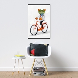 Magnétique 20 x 30 - Drole de grenouille à vélo