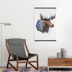 Magnétique 20 x 30 - Orignal bleu abstrait