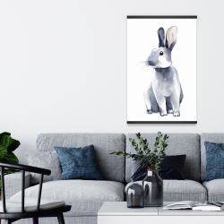 Magnetic 20 x 30 - Gray curious rabbit