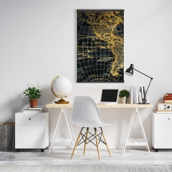 Magnétique 20 x 30 - Globe terreste bleu et doré