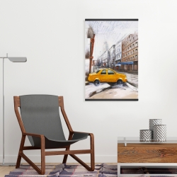 Magnetic 20 x 30 - Taxi in the street sketch