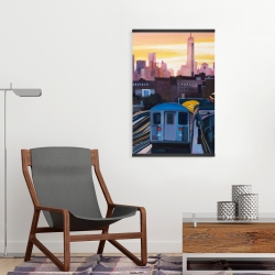 Magnetic 20 x 30 - Sunset over the subway in new-york