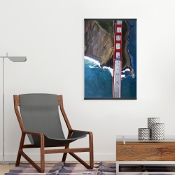 Magnétique 20 x 30 - Vue aérienne du golden gate et ses montagnes