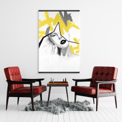 Magnétique 28 x 42 - Femme au trait jaune