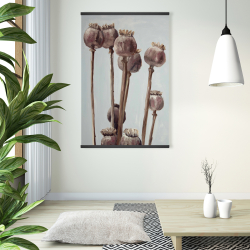 Magnétique 28 x 42 - Plantes à tête de pavot sépia