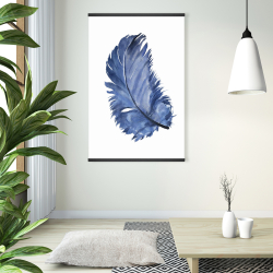 Magnetic 28 x 42 - Watercolor blue feather