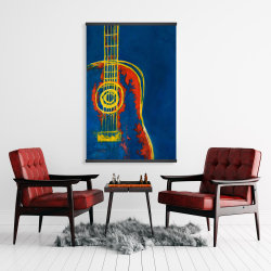 Magnetic 28 x 42 - Modern blue abstract guitar