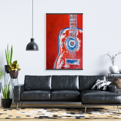 Magnétique 28 x 42 - Guitare rouge abstraite et moderne