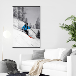 Magnétique 28 x 42 - Homme skiant dans la montagne 