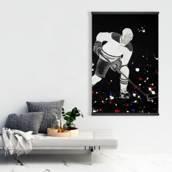 Magnétique 28 x 42 - Joueur de hockey prêt l'action