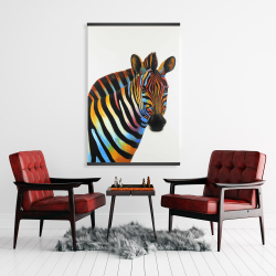 Magnetic 28 x 42 - Colorful profile view of a zebra