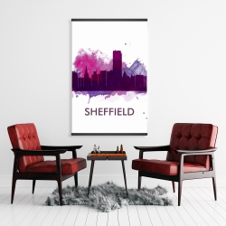 Magnétique 28 x 42 - Silhouette en éclats de couleurs de la ville de sheffield