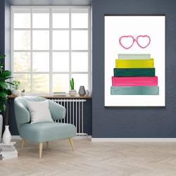 Magnetic 28 x 42 - Heart shape glasses with books
