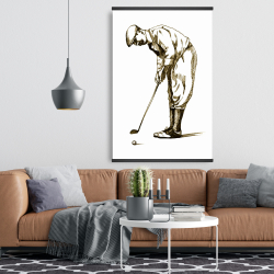Magnetic 28 x 42 - Illustration of a concentrated golfer