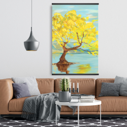 Magnetic 28 x 42 - Spring lanscape with a tree in a lake