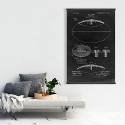 Magnetic 28 x 42 - Black blueprint of a foot ball
