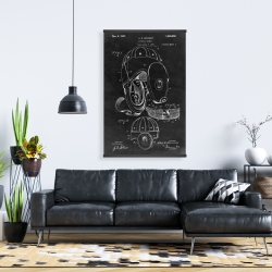 Magnetic 28 x 42 - Black blueprint of a football helmet
