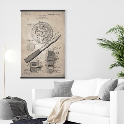 Magnetic 28 x 42 - Beige blueprint of a fishing reel