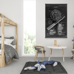 Magnétique 28 x 42 - Schéma noir d'un moulinet de pêche