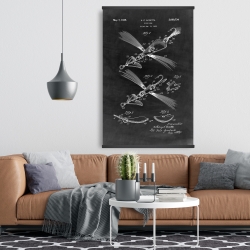 Magnetic 28 x 42 - Black blueprint of a fish lure