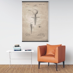Magnetic 28 x 42 - Beige blueprint of golf tee