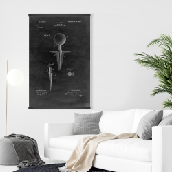 Magnetic 28 x 42 - Black blueprint of golf tee