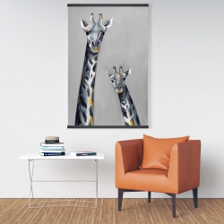 Magnétique 28 x 42 - Girafes bleu acier