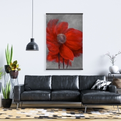 Magnétique 28 x 42 - Fleur rouge dans le vent