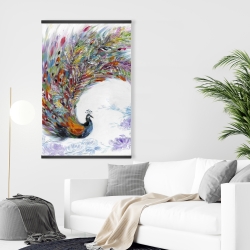 Magnétique 28 x 42 - Paon coloré et fleurs