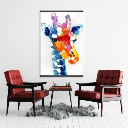 Magnétique 28 x 42 - Girafe abstraite tacheté de couleurs