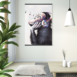 Magnetic 28 x 42 - Monkey listening music