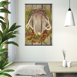 Magnétique 28 x 42 - Couronne de noël avec panache