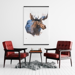Magnétique 28 x 42 - Orignal bleu abstrait