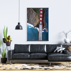 Magnétique 28 x 42 - Vue aérienne du golden gate et ses montagnes