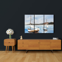 Canvas 24 x 36 - Two boats on the water