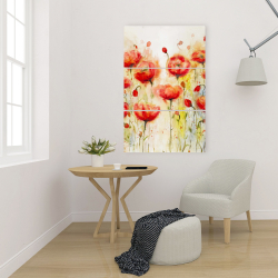 Canvas 24 x 36 - Red flowers garden