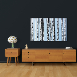 Canvas 24 x 36 - Birches on a blue background